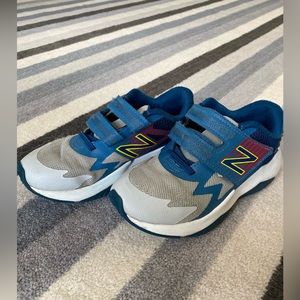 New Balance little boy sneakers, size 1.5, blue and light gray.